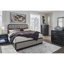  Rowanbeck B821B4 King Upholstered Panel Bed IMAGE 7