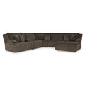  Manufacturer Color_Chocolate  -- Top Tier Reclining Fabric 6 pc Sectional IMAGE 1