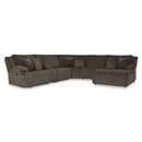  Manufacturer Color_Chocolate  -- Top Tier Reclining Fabric 6 pc Sectional IMAGE 1