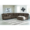  Manufacturer Color_Chocolate  -- Top Tier Reclining Fabric 6 pc Sectional IMAGE 4