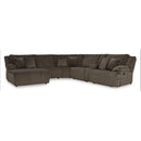  Manufacturer Color_Chocolate  -- Top Tier Reclining Fabric 6 pc Sectional IMAGE 1