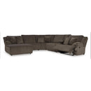  Manufacturer Color_Chocolate  -- Top Tier Reclining Fabric 6 pc Sectional IMAGE 2