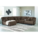  Manufacturer Color_Chocolate  -- Top Tier Reclining Fabric 6 pc Sectional IMAGE 4
