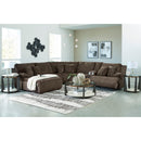  Manufacturer Color_Chocolate  -- Top Tier Reclining Fabric 6 pc Sectional IMAGE 5