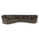  Manufacturer Color_Chocolate  -- Top Tier Reclining Fabric 5 pc Sectional IMAGE 1