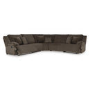  Manufacturer Color_Chocolate  -- Top Tier Reclining Fabric 5 pc Sectional IMAGE 2