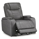  Manufacturer Color_Slate  -- Schooner Rocks Power Leather Look Recliner IMAGE 2