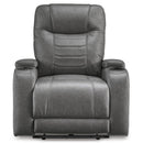  Manufacturer Color_Slate  -- Schooner Rocks Power Leather Look Recliner IMAGE 3