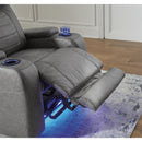  Manufacturer Color_Slate  -- Schooner Rocks Power Leather Look Recliner IMAGE 9