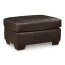  Manufacturer Color_Dark Brown  -- Santorine Leather Match Ottoman IMAGE 1
