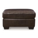  Manufacturer Color_Dark Brown  -- Santorine Leather Match Ottoman IMAGE 2