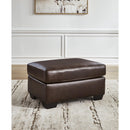  Manufacturer Color_Dark Brown  -- Santorine Leather Match Ottoman IMAGE 4