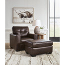  Manufacturer Color_Dark Brown  -- Santorine Leather Match Ottoman IMAGE 5
