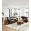  Manufacturer Color_Dark Brown  -- Santorine Stationary Leather Match Loveseat IMAGE 10
