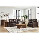  Manufacturer Color_Dark Brown  -- Santorine Stationary Leather Match Loveseat IMAGE 13
