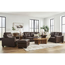  Manufacturer Color_Dark Brown  -- Santorine Stationary Leather Match Loveseat IMAGE 16