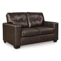  Manufacturer Color_Dark Brown  -- Santorine Stationary Leather Match Loveseat IMAGE 1