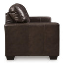  Manufacturer Color_Dark Brown  -- Santorine Stationary Leather Match Loveseat IMAGE 3