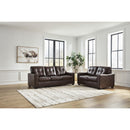 Manufacturer Color_Dark Brown  -- Santorine Stationary Leather Match Loveseat IMAGE 7