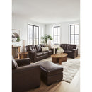  Manufacturer Color_Dark Brown  -- Santorine Stationary Leather Match Sofa IMAGE 12