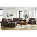  Manufacturer Color_Dark Brown  -- Santorine Stationary Leather Match Sofa IMAGE 15
