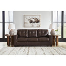  Manufacturer Color_Dark Brown  -- Santorine Stationary Leather Match Sofa IMAGE 5