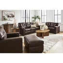  Manufacturer Color_Dark Brown  -- Santorine Stationary Leather Match Sofa IMAGE 9