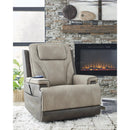  Manufacturer Color_Sand  -- 4Z Peaceful Pause Power Leather Look Recliner IMAGE 7