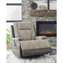  Manufacturer Color_Sand  -- 4Z Peaceful Pause Power Leather Look Recliner IMAGE 8