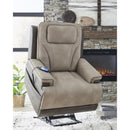  Manufacturer Color_Sand  -- 4Z Peaceful Pause Power Leather Look Recliner IMAGE 9