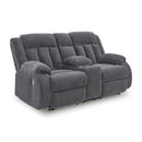  Manufacturer Color_Steel  -- Observation Power Reclining Fabric Loveseat with Console IMAGE 1