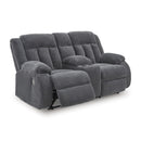  Manufacturer Color_Steel  -- Observation Power Reclining Fabric Loveseat with Console IMAGE 2