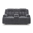  Manufacturer Color_Steel  -- Observation Power Reclining Fabric Loveseat with Console IMAGE 3