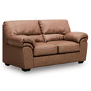  Manufacturer Color_Caramel  -- WillowBend Stationary Leather Look Loveseat IMAGE 1