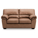  Manufacturer Color_Caramel  -- WillowBend Stationary Leather Look Loveseat IMAGE 2