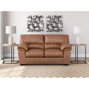  Manufacturer Color_Caramel  -- WillowBend Stationary Leather Look Loveseat IMAGE 5