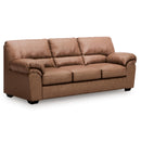  Manufacturer Color_Caramel  -- WillowBend Stationary Leather Look Sofa IMAGE 1