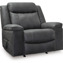  Manufacturer Color_Shadow  -- Status Check Rocker Leather Look Recliner IMAGE 1