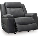  Manufacturer Color_Shadow  -- Status Check Rocker Leather Look Recliner IMAGE 2