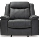  Manufacturer Color_Shadow  -- Status Check Rocker Leather Look Recliner IMAGE 3