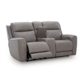  Manufacturer Color_Coin  -- 5Z Comfort Power Reclining Leather Match Loveseat with Console IMAGE 1
