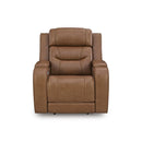  Manufacturer Color_Caramel  -- Knightington Power Leather Match Recliner IMAGE 3