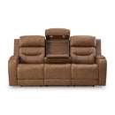  Manufacturer Color_Caramel  -- Knightington Power Reclining Leather Match Sofa IMAGE 3