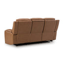  Manufacturer Color_Caramel  -- Knightington Power Reclining Leather Match Sofa IMAGE 4