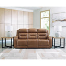  Manufacturer Color_Caramel  -- Knightington Power Reclining Leather Match Sofa IMAGE 5