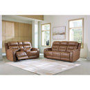  Manufacturer Color_Caramel  -- Knightington Power Reclining Leather Match Loveseat with Console IMAGE 13