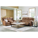  Manufacturer Color_Caramel  -- Knightington Power Reclining Leather Match Loveseat with Console IMAGE 14