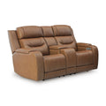  Manufacturer Color_Caramel  -- Knightington Power Reclining Leather Match Loveseat with Console IMAGE 1