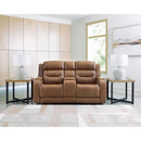  Manufacturer Color_Caramel  -- Knightington Power Reclining Leather Match Loveseat with Console IMAGE 5