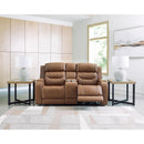  Manufacturer Color_Caramel  -- Knightington Power Reclining Leather Match Loveseat with Console IMAGE 6